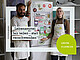 Lea Zobel und Danilo Massuela von FRESH bringen regelmäßig gerettete Lebensmittel  für den Foodsharing-Kühlschrank. Bild: Uni Hohenheim